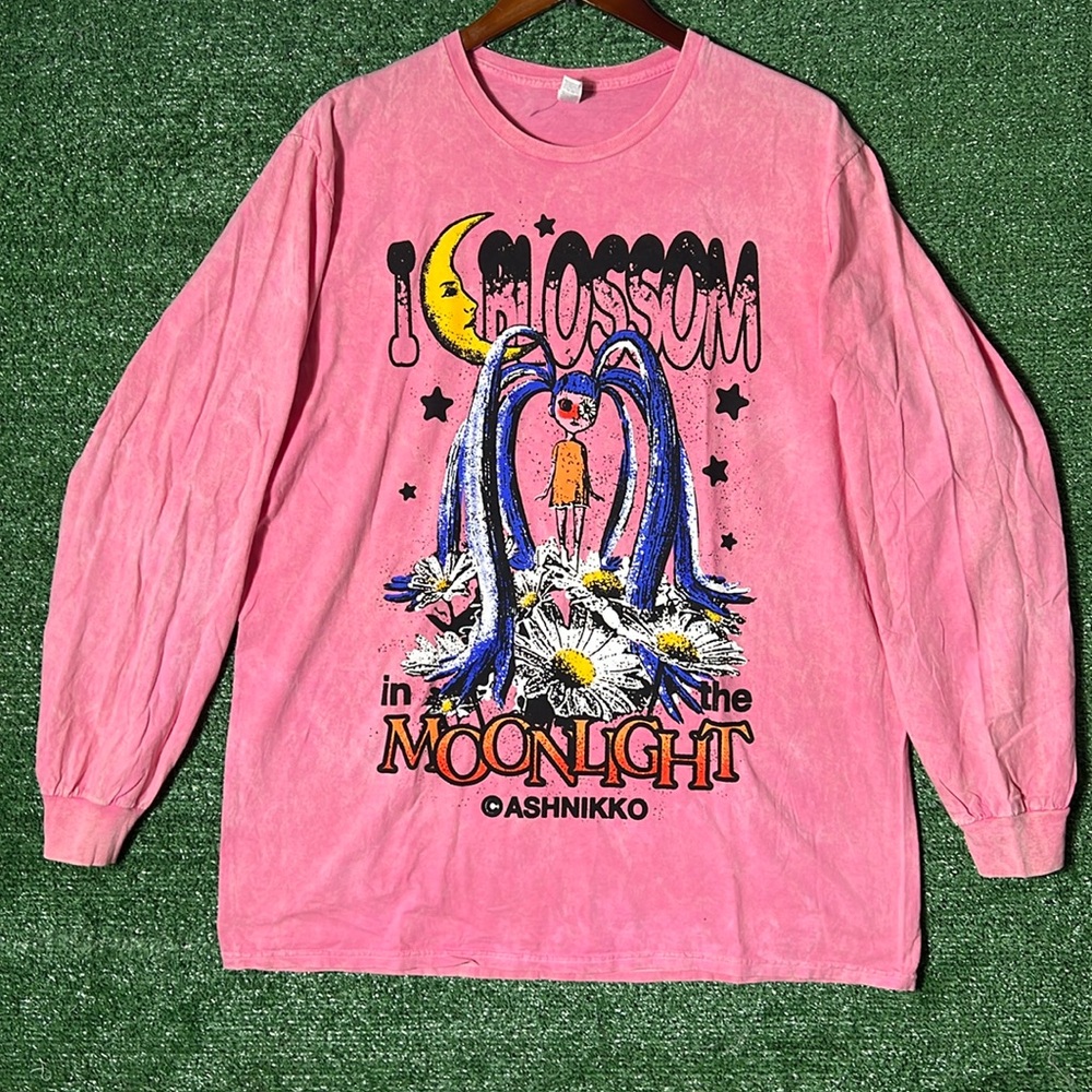 Ashnniko I Blossom In The Moonlight L/S Shirt Sz XL